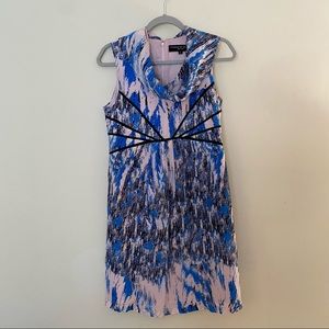Twinkle by Wenlan abstract Pink Blue Silk Dress 6